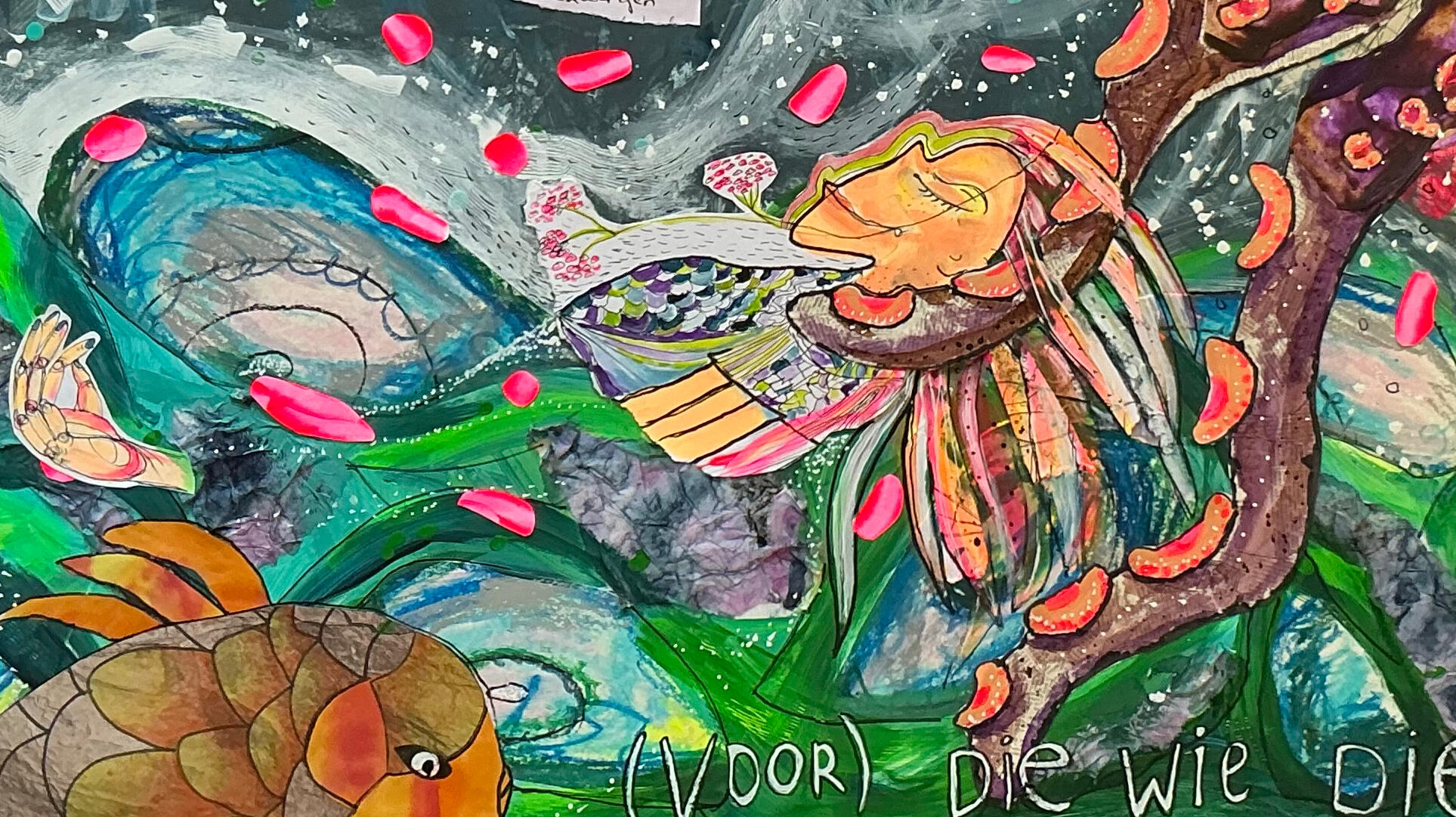 Detail van “(voor) die wie dieper duiken”